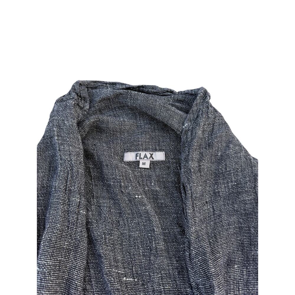 Flax Long Sleeveless Cardigan - 100% Linen - Black - Size Medium - Picture 6 of 7